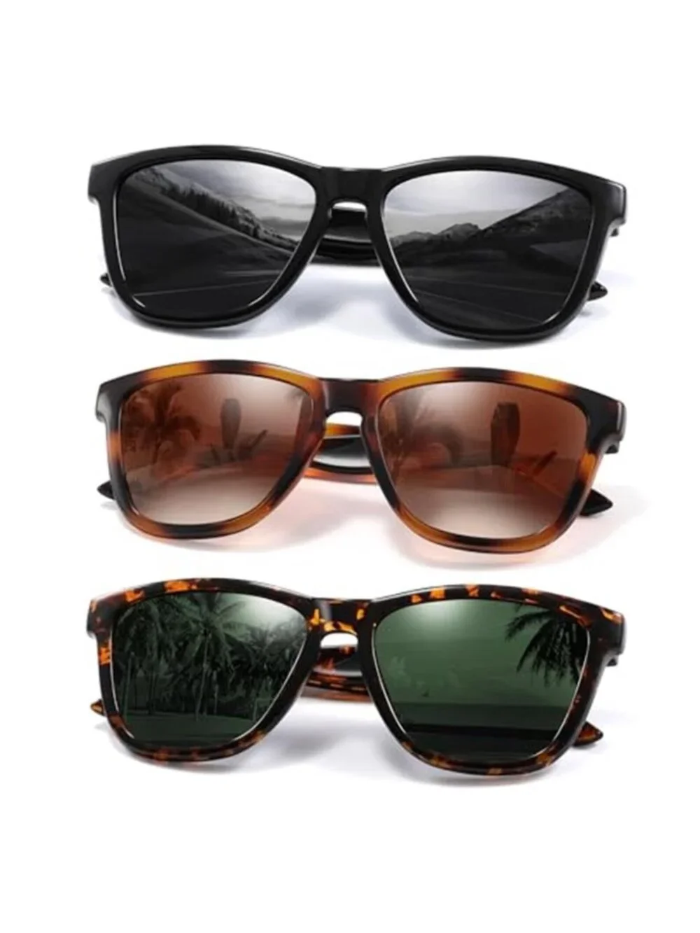 3 Pack Unisex Polarized Sunglasses Trendy Classic Retro Sunglasses UV Protection